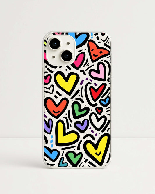 Bold Hearts Pop Clear Case