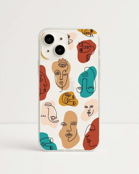 Abstract Faces Clear Case