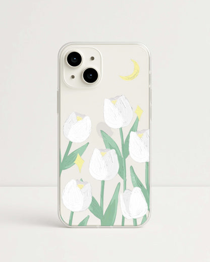 Lunar Tulip Garden Clear Case