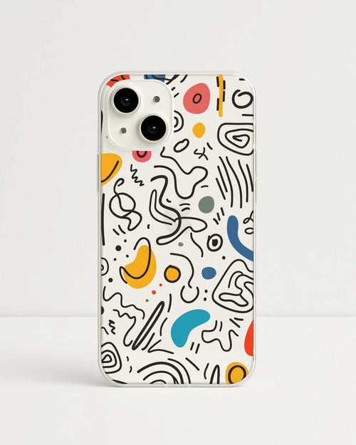 Abstract Doodle Pop Case, product image 1, printed phone case design by QUEED