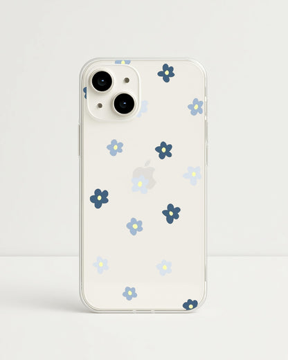 Blue Blooms Clear Case