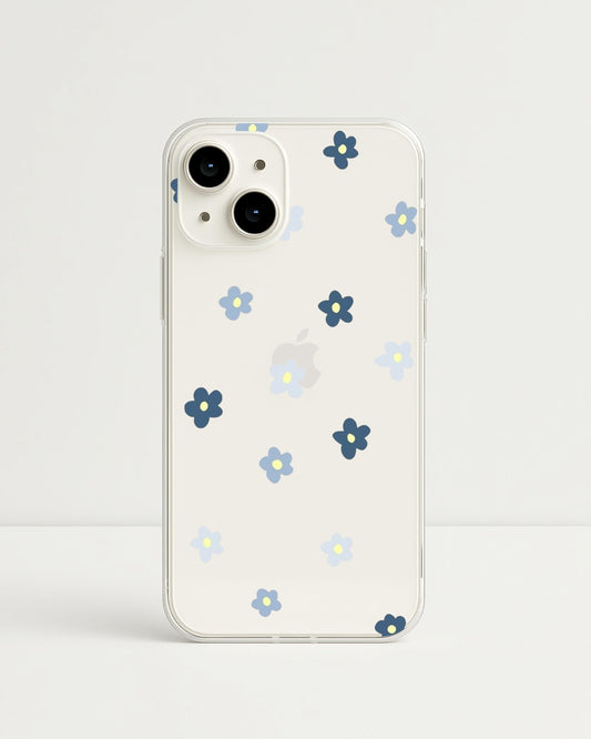 Blue Blooms Clear Case