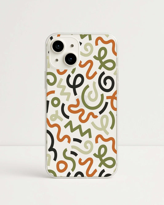 Retro Scribble Clear Case