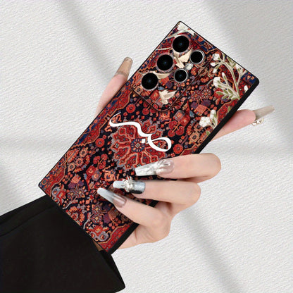 Personalized Name & Persian Carpet 2D Printed Glass Back Phone Case