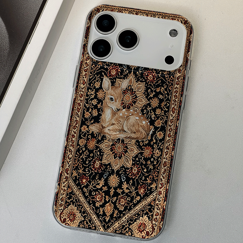 Cute Deer & Persian Carpet 2D Printed Transparent TPU Phone Case