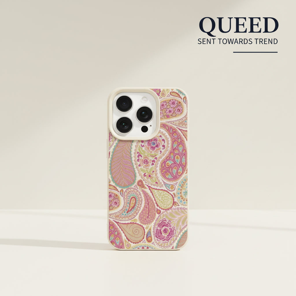 Blush Paisley Garden Phone Case | Pink Beige Vintage Floral Paisley Aesthetic Cover