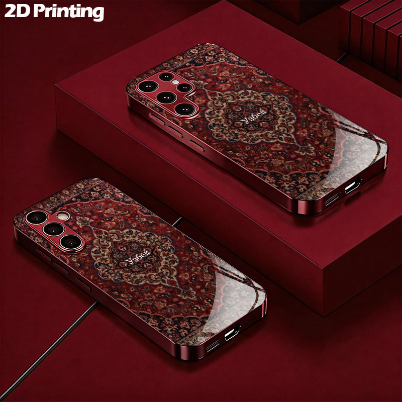 Luxury Persian Carpet Design 2D Printed Glass Back Phone Case