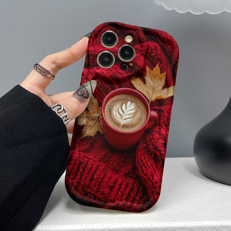 Coffee Cup & Autumn Leaves Designer Printed Mobile Back Cover Case for iPhone & Android