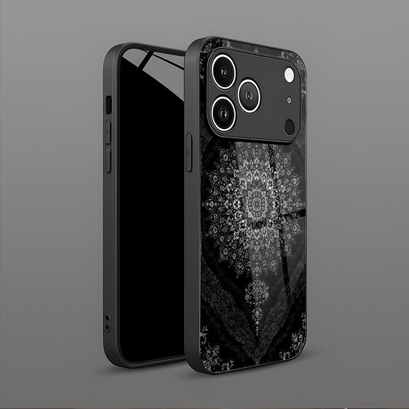 Luxury Black Persian Carpet 2D Printed Glass Back Phone Case