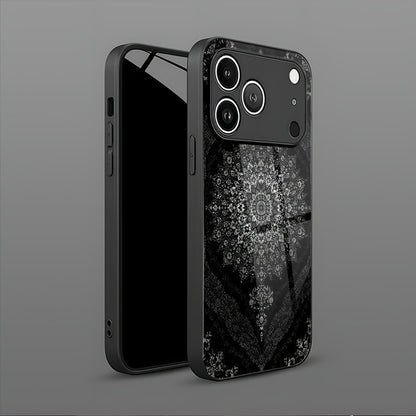 Luxury Black Persian Carpet 2D Printed Glass Back Phone Case