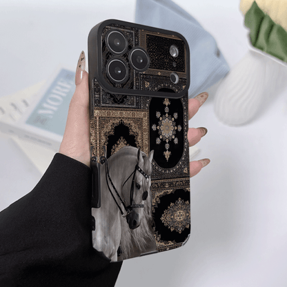 Luxury Arabian Horse Persian Carpet Tempered Glass Phone Case