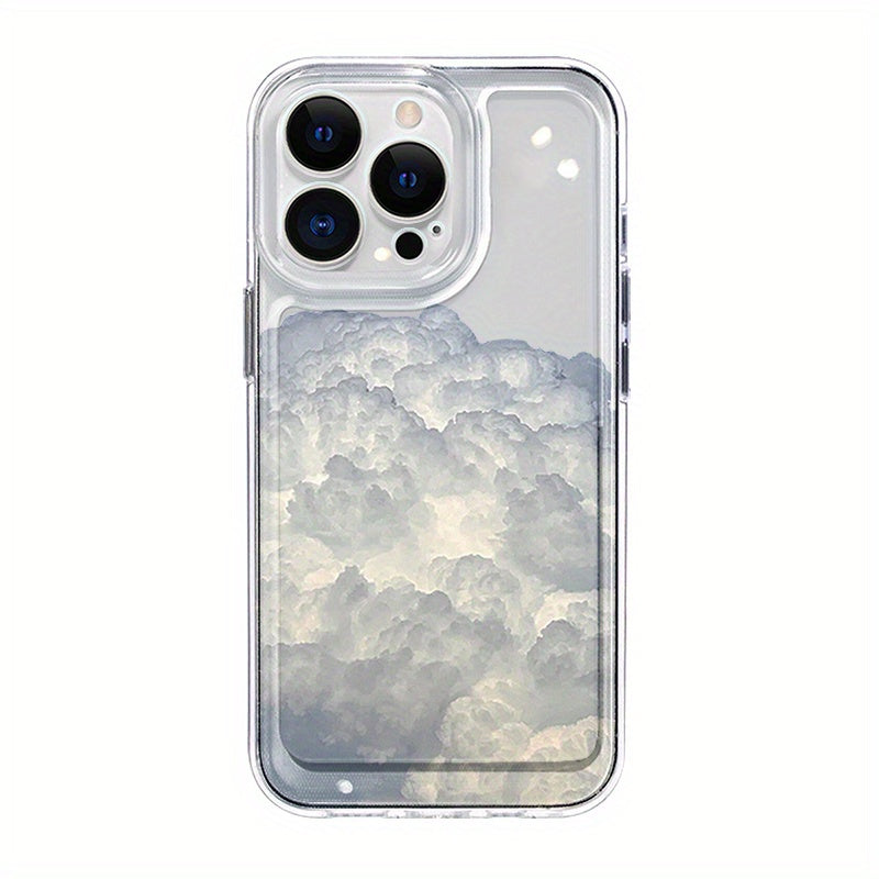 Dreamy White Cloud Clear Phone Case – Minimal Sky Aesthetic Transparent Protective Cover