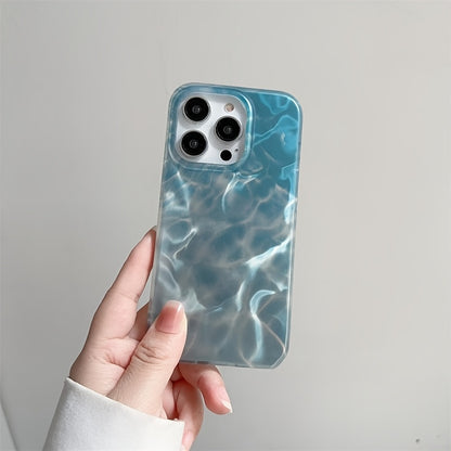 Aqua Water Ripple Phone Case – Blue Pool Reflection Aesthetic Glossy Protective Cover
