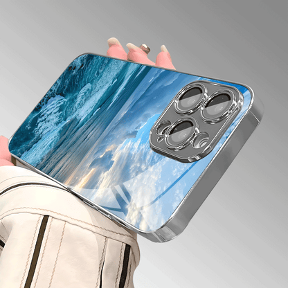 Ocean Waves & Cloudy Sky Phone Case – Blue Sea Coastal Aesthetic Premium Protective Cover