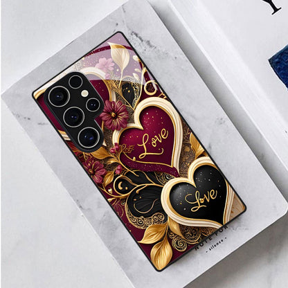 Luxury Love Heart Printed Phone Case