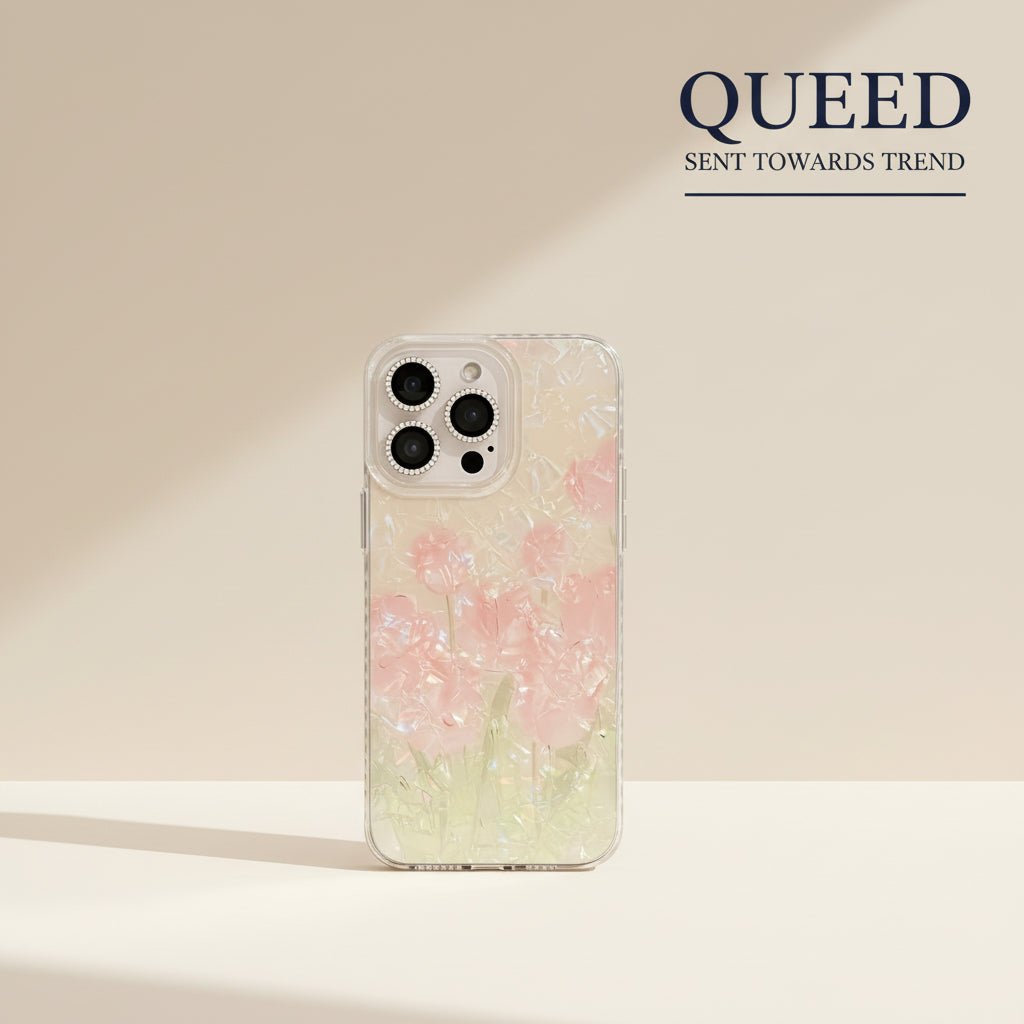 Pearl Blush Floral Phone Case | Iridescent Pink Flower Mother-of-Pearl Aesthetic Cover