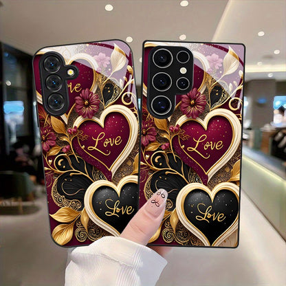 Luxury Love Heart Printed Phone Case