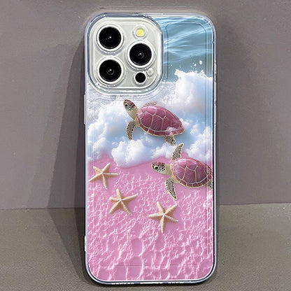 Clear Transparent Protective Cover with Cute Sea Turtle Design |