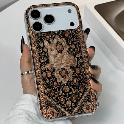 Cute Deer & Persian Carpet 2D Printed Transparent TPU Phone Case