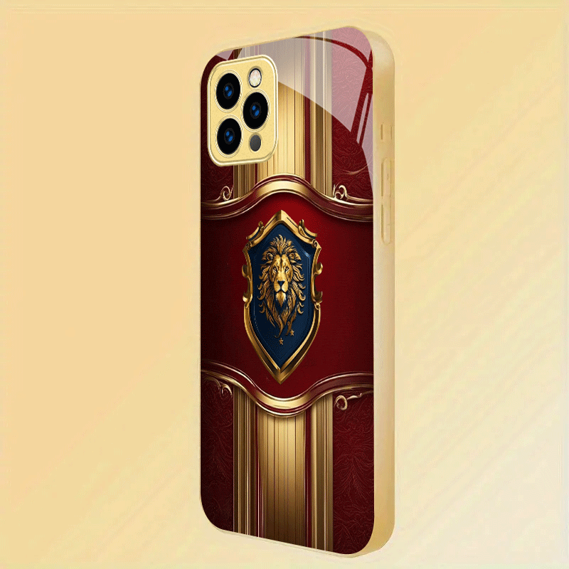 Luxury Royal Lion Shield Designer Printed Mobile Back Cover Case for iPhone & Android